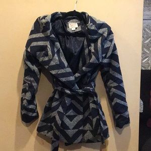 Blue and grey coat